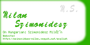 milan szimonidesz business card